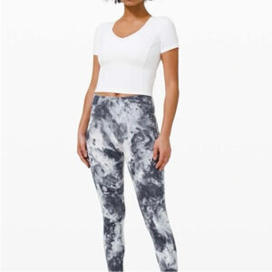 Lululemon Wunder Under HR Tight 25" Luxtreme Marble Dye Classic Navy Sz 6